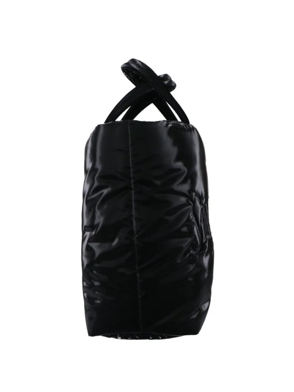 Saint Laurent Paris Silk Tech Canvas Embossed Logo Wide Puffer Tote